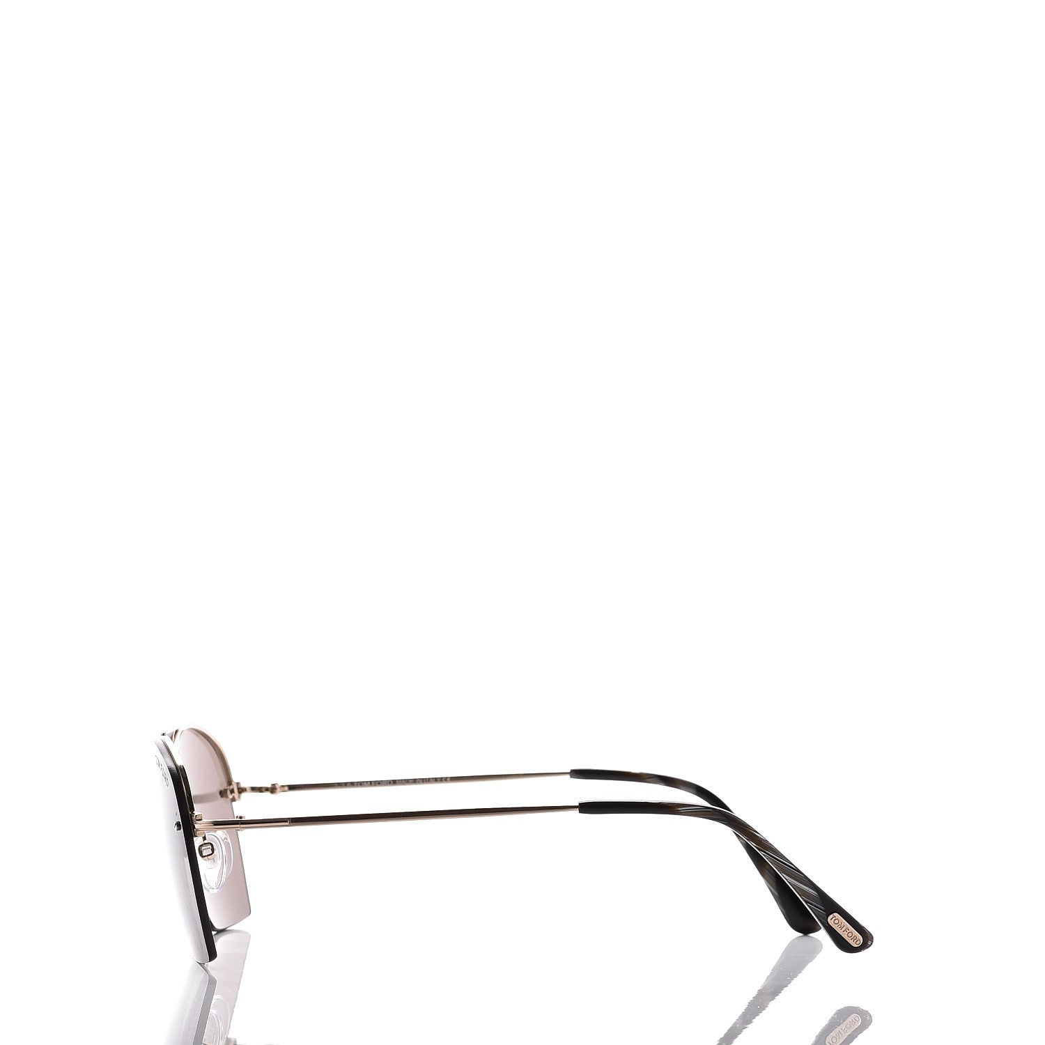 Tom Ford Whelan Aviator Sunglasses TF505 Gold Brown Horn 5 of 6