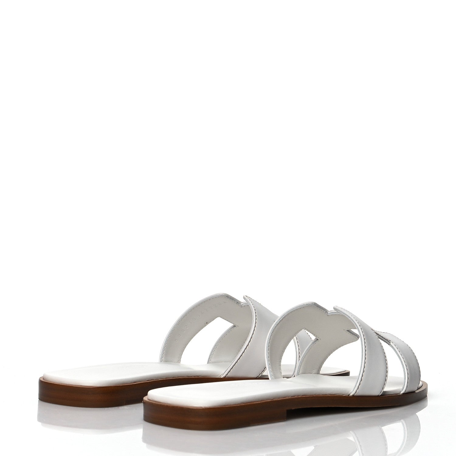 Hermes Box Calfskin Oran Sandals 38 White 4 of 9