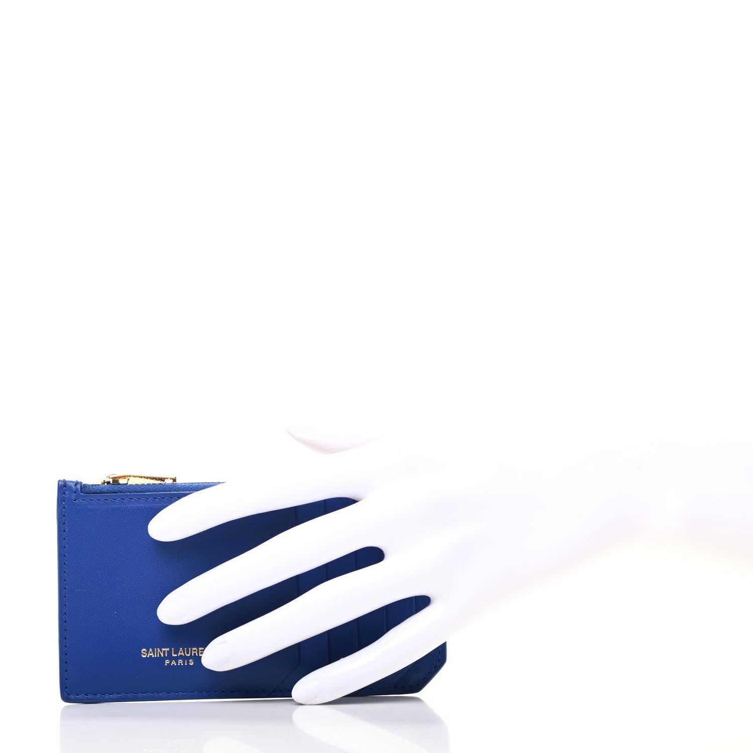 Saint Laurent Smooth Calfskin 5 Fragments Zip Pouch Card Holder Ultramarine 2 of 8