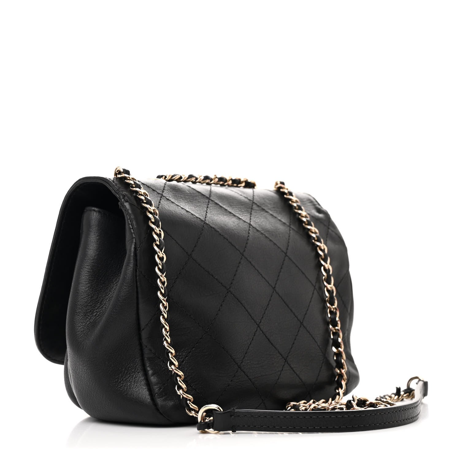 Chanel Calfskin Stitched Small Covered CC Flap Bag Black 3 of 11