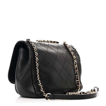 Chanel Calfskin Stitched Small Covered CC Flap Bag Black 3 of 11