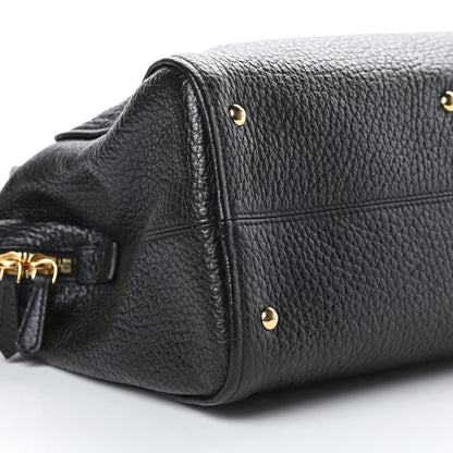 Fendi Pebbled Calfskin Large Chameleon Tote Black 9 of 10