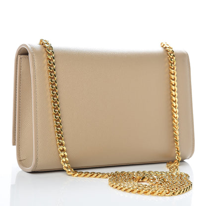 Saint Laurent Grain De Poudre Small Monogram Kate Satchel Nude Powder 3 of 10