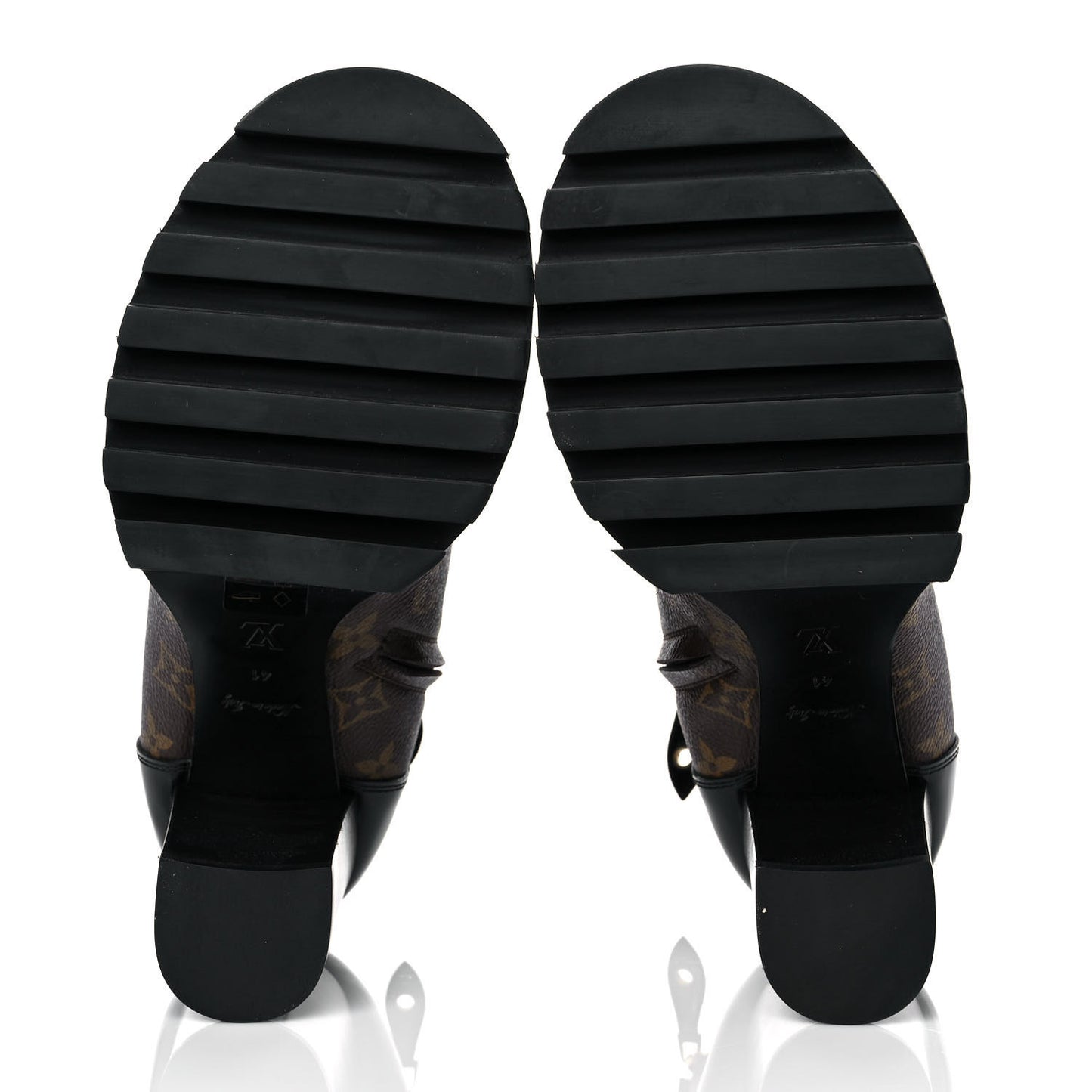 Patent Calfskin Monogram Star Trail Ankle Boots 41 Black