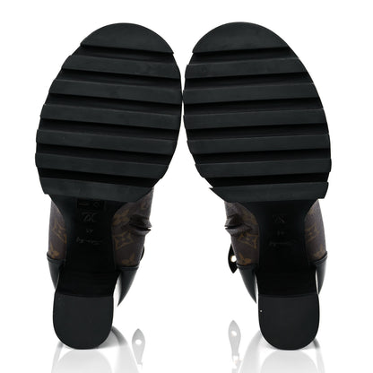 Louis Vuitton Patent Calfskin Monogram Star Trail Ankle Boots 41 Black 5 of 6