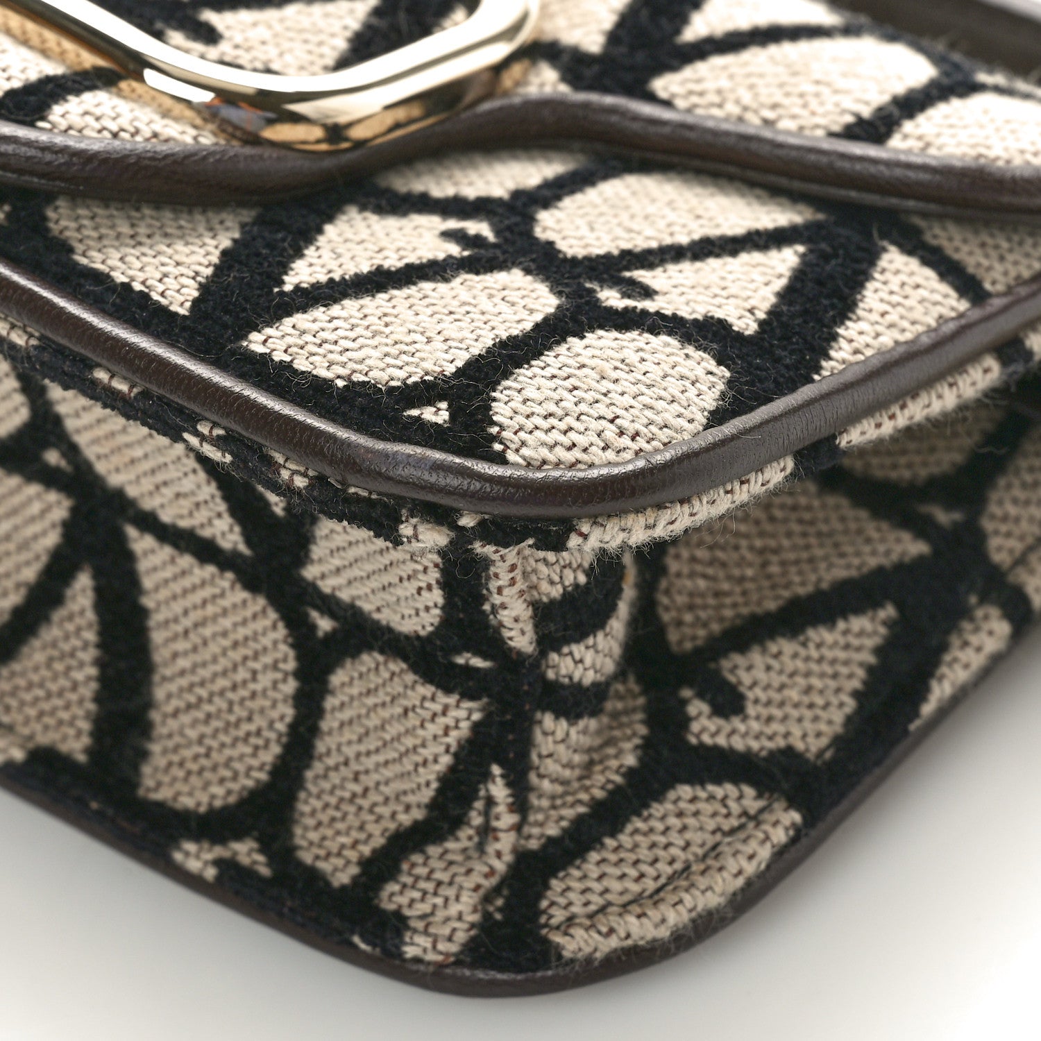 Valentino Garavani Toile Iconographe Nappa Vlogo Small Loco Shoulder Bag Natural Ivory 10 of 10