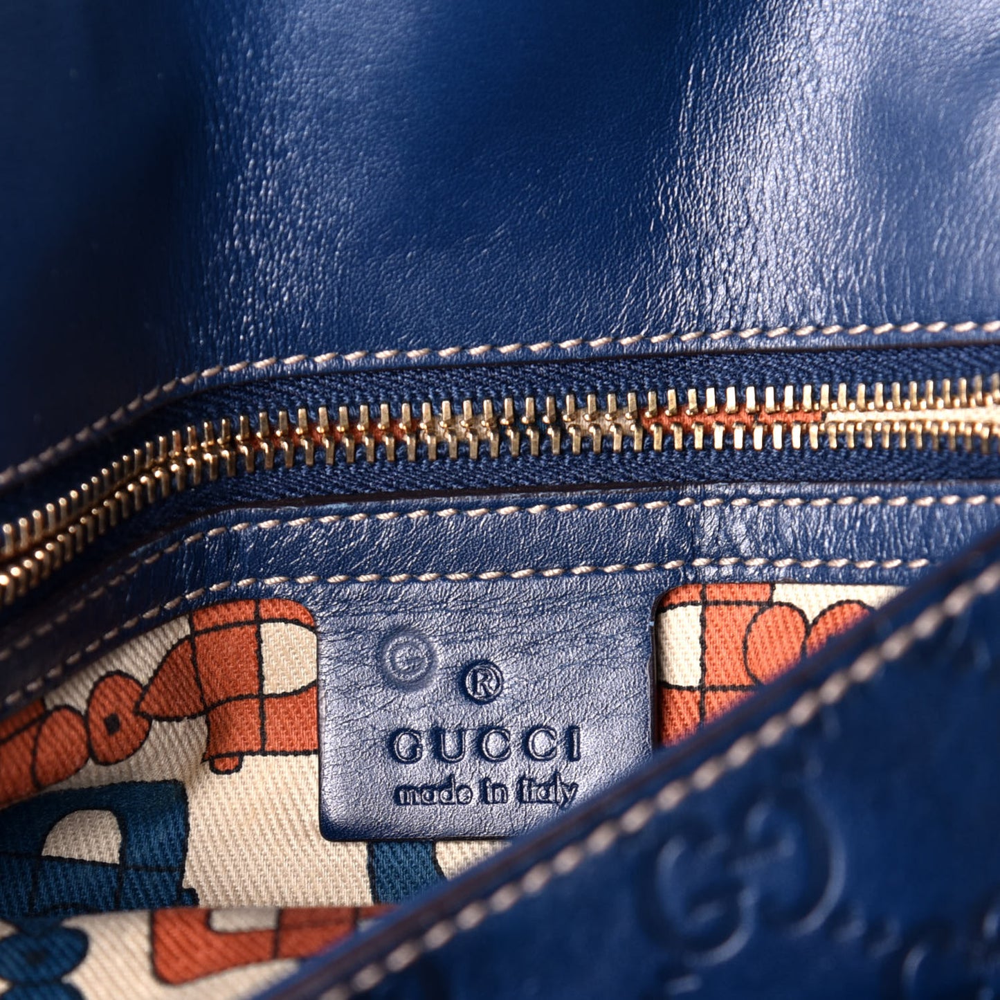 Guccissima Wave Flap Bag Blue
