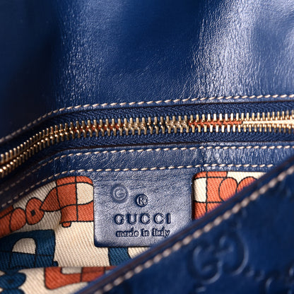 Gucci Guccissima Wave Flap Bag Blue 6 of 10