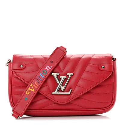 Louis Vuitton Calfskin New Wave Chain Pochette Scarlet 1 of 10