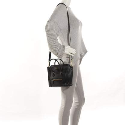 Celine Smooth Calfskin Nano Luggage Black 5 of 12