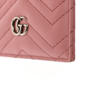 Gucci Calfskin Matelasse GG Marmont Card Holder Wild Rose 8 of 10