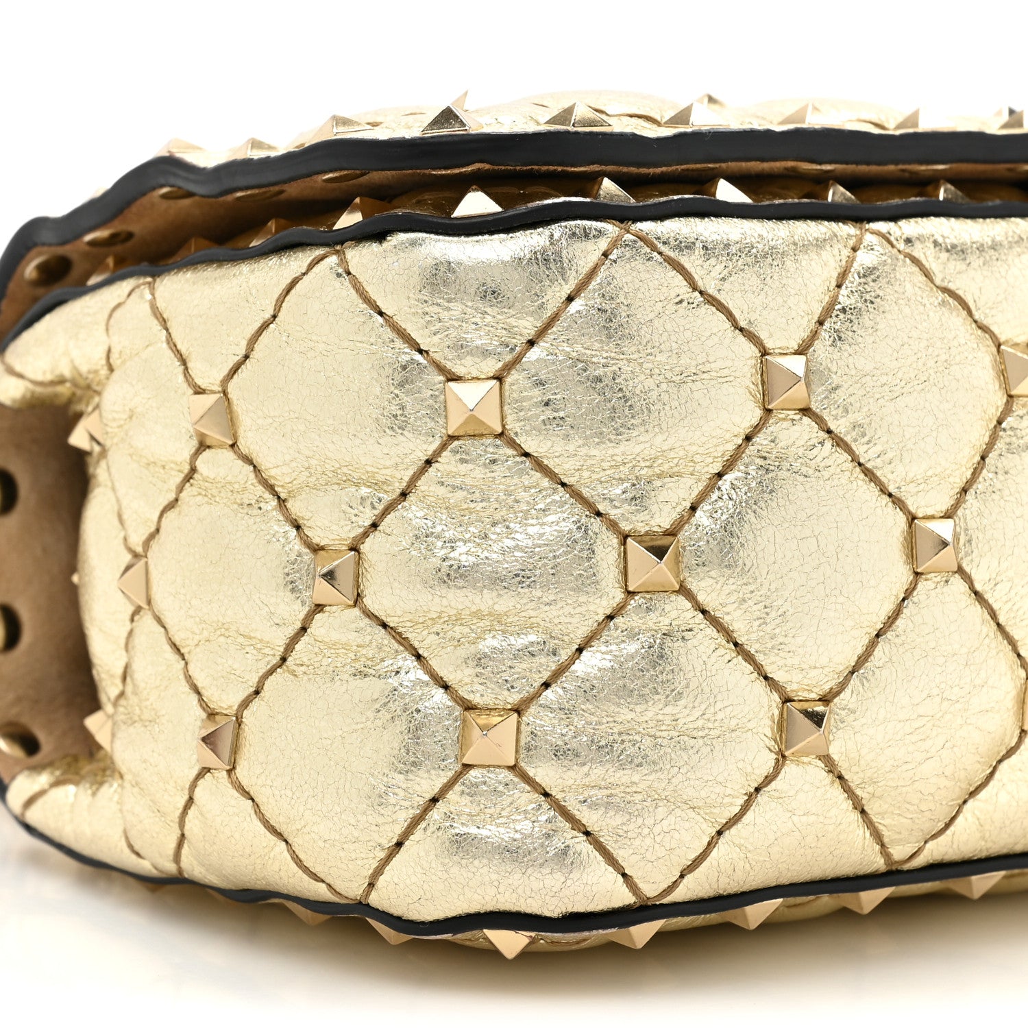 Valentino Garavani Metallic Nappa Small Rockstud Spike Shoulder Bag Platino 8 of 16