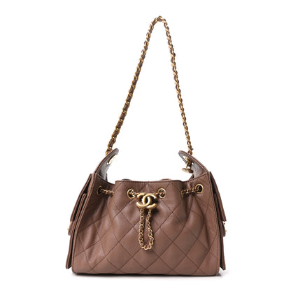 Chanel Caviar Quilted Mini Chanel 25 Handbag Brown 1 of 10