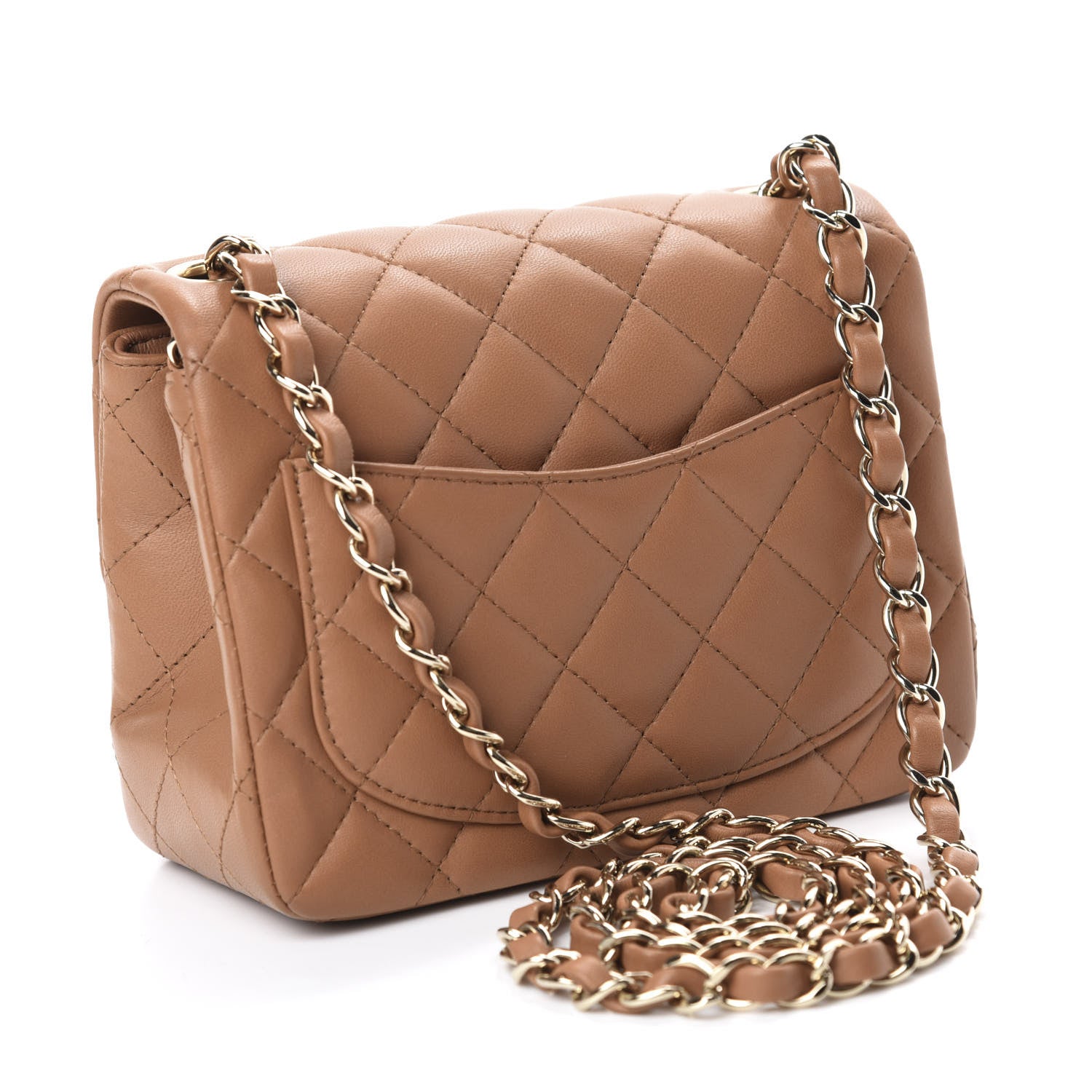Chanel Lambskin Quilted Mini Square Flap Brown 3 of 11