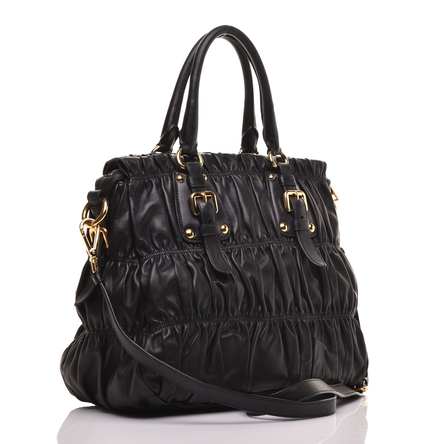 Nappa Gaufre Tote Black