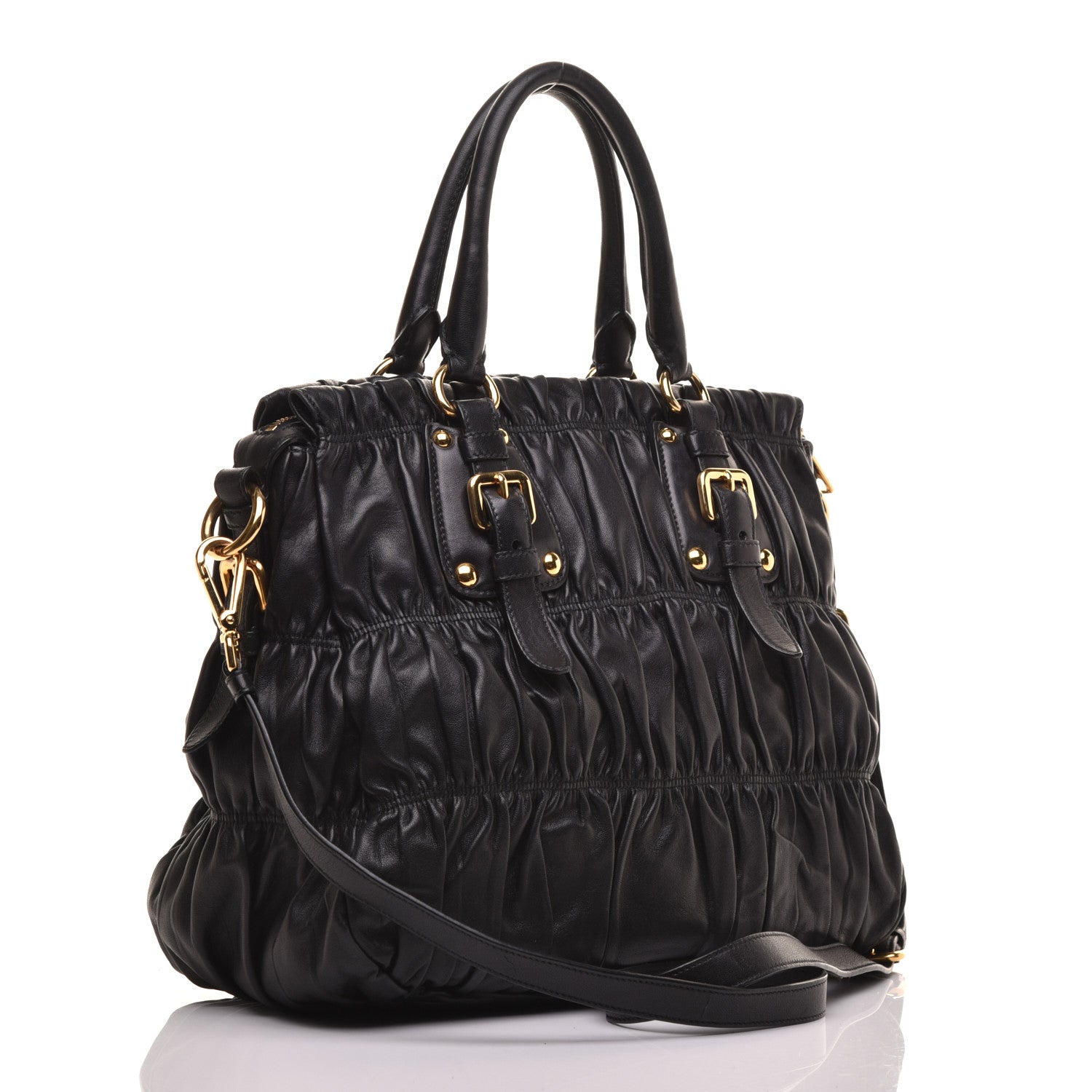 Prada Nappa Gaufre Tote Black 3 of 7