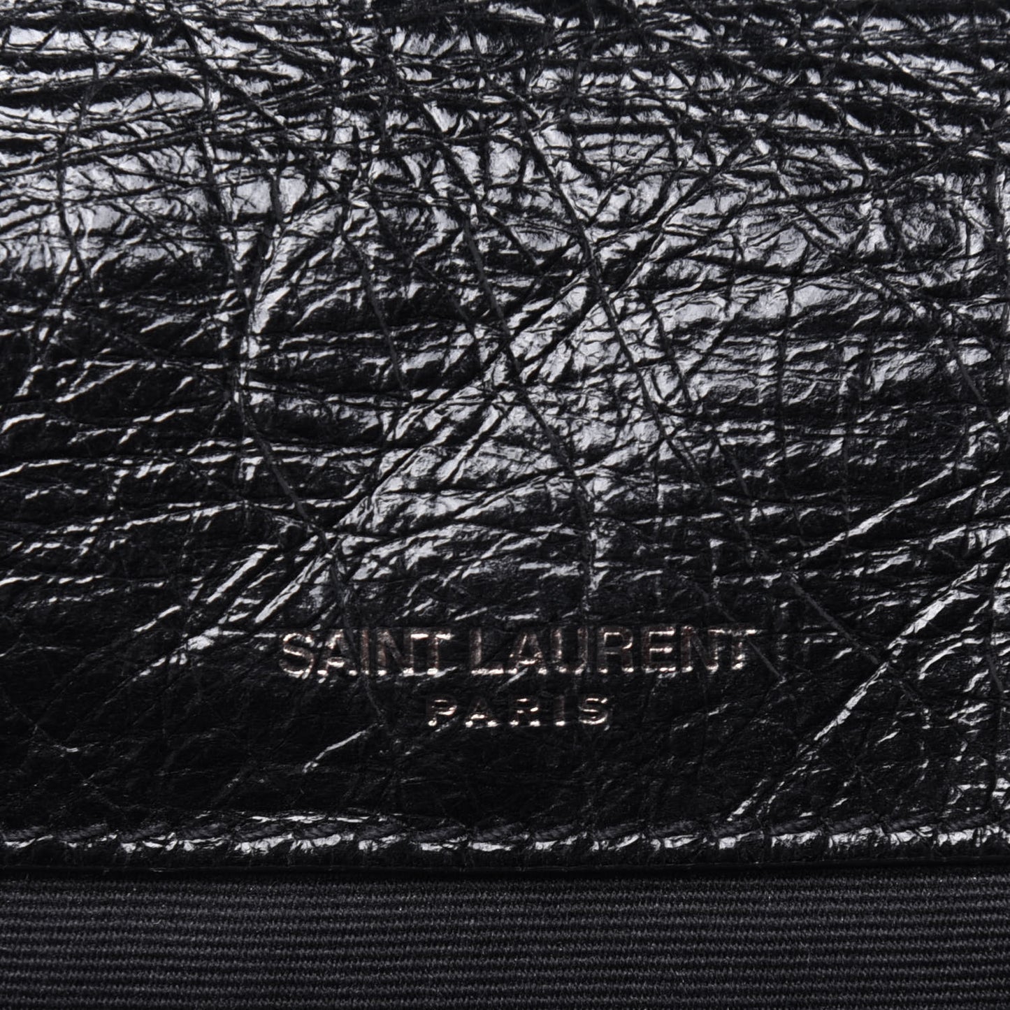 Crinkled Calfskin Matelasse Monogram Baby Niki Chain Satchel Black