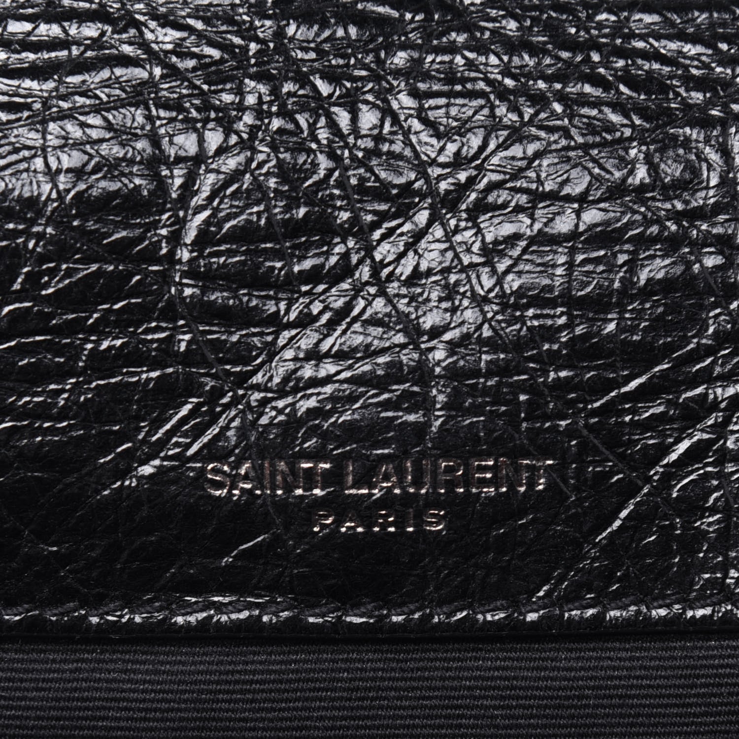 Saint Laurent Crinkled Calfskin Matelasse Monogram Baby Niki Chain Satchel Black 6 of 18