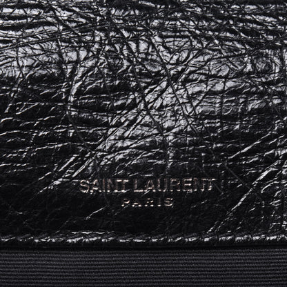 Saint Laurent Crinkled Calfskin Matelasse Monogram Baby Niki Chain Satchel Black 6 of 18