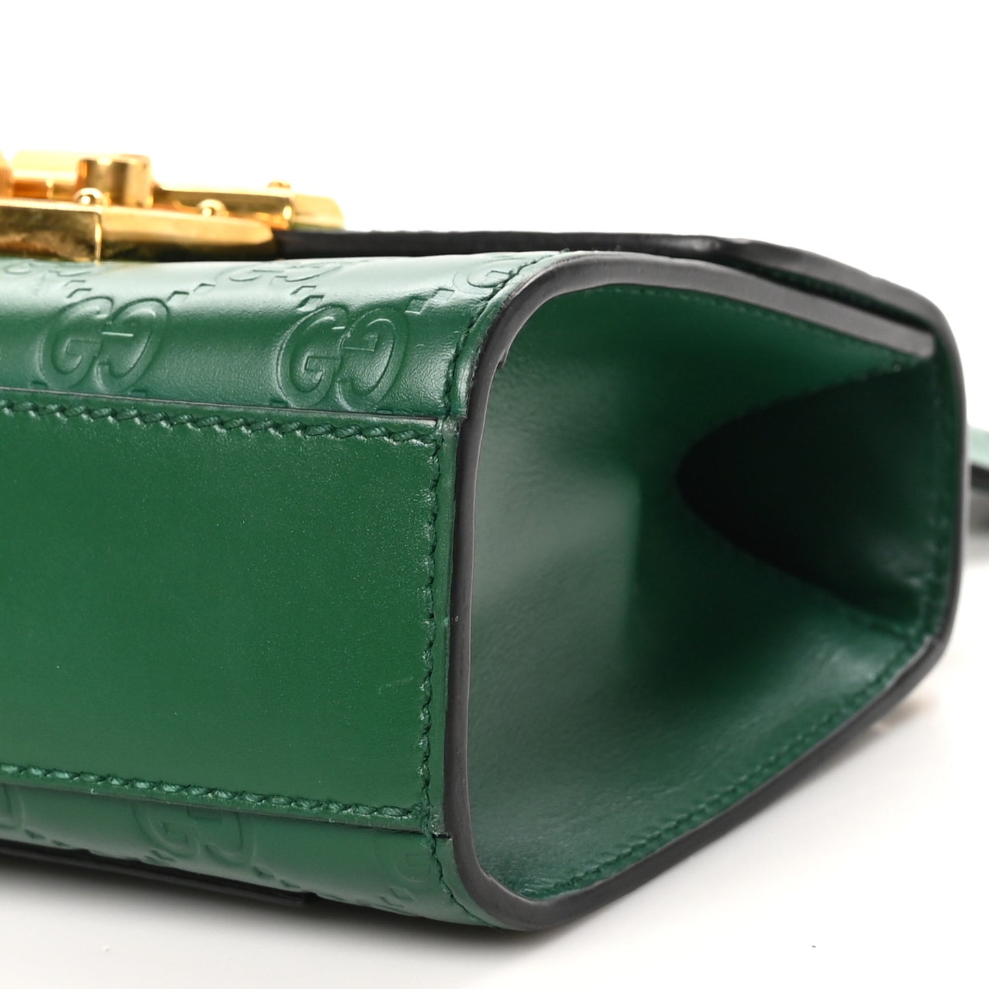 Guccissima Small Padlock Shoulder Bag Emerald