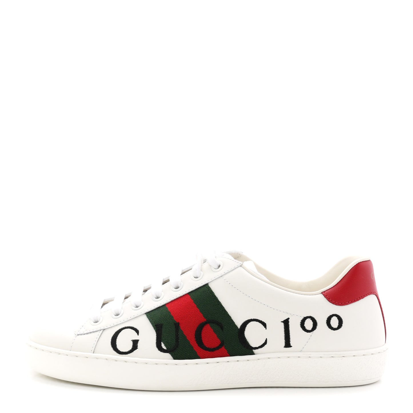 Calfskin Gucci 100 Mens Ace Sneakers 6 White Hibiscus Red 6 White Hibiscus Red