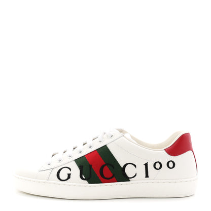Gucci Calfskin Gucci 100 Mens Ace Sneakers 6 White Hibiscus Red 6 White Hibiscus Red 1 of 10