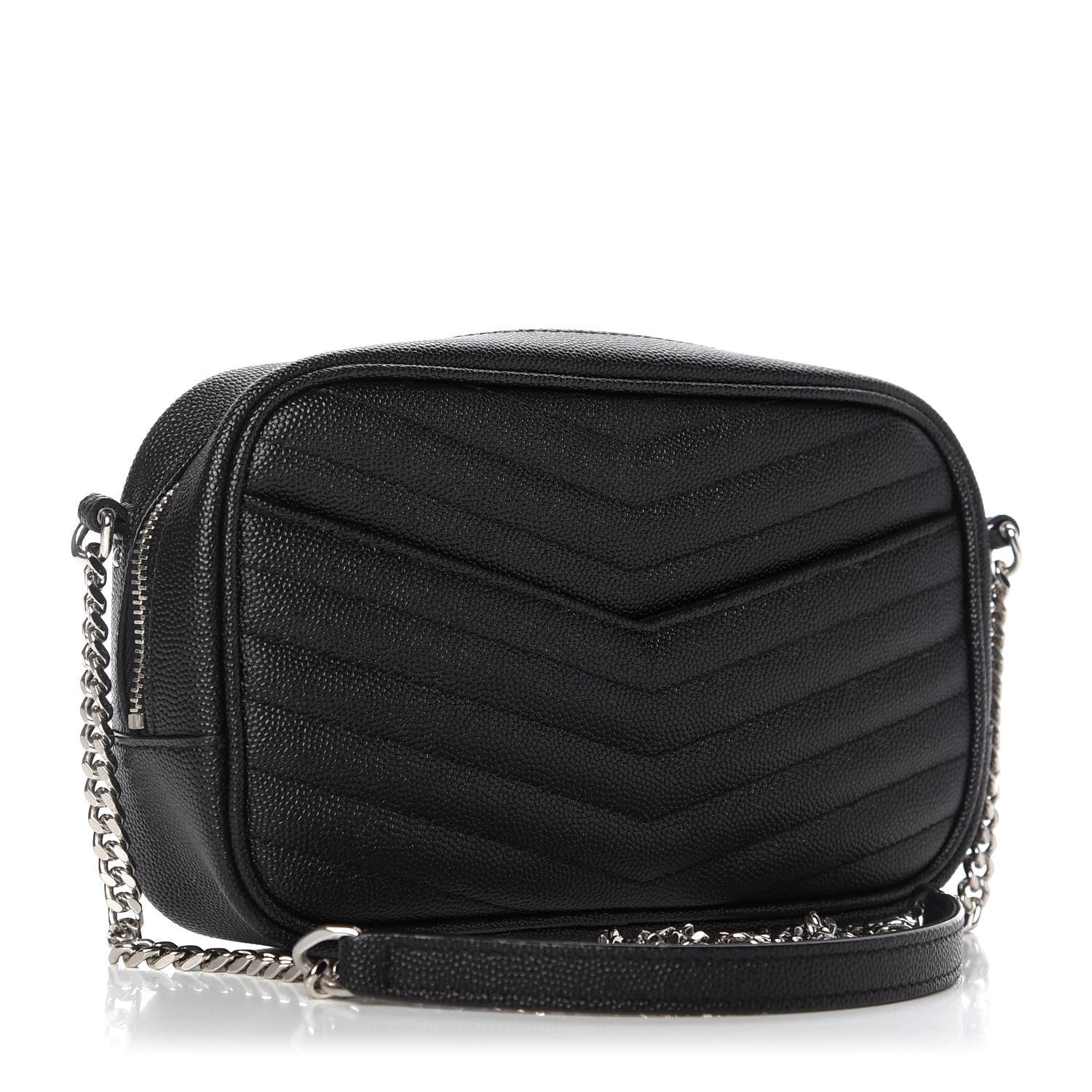 Saint Laurent Grain De Poudre Matelasse Monogram Mini Lou Camera Bag Black 3 of 10
