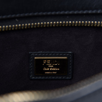 Fendi Vitello Baltico Studded Dotcom Satchel Black 10 of 13