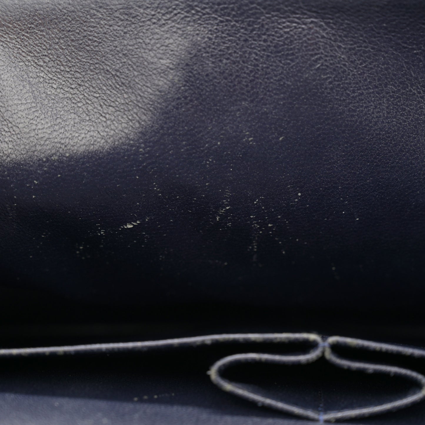 Lambskin Quilted Jumbo Double Flap Navy