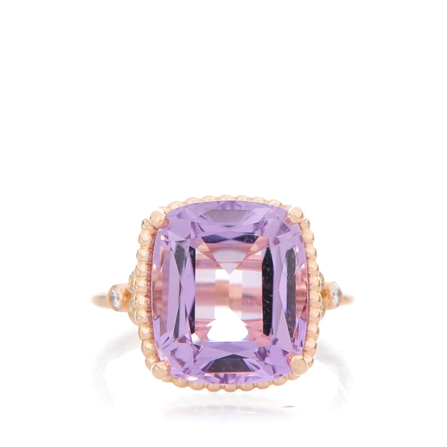 Tiffany 18K Rose Gold Amethyst Diamond Sparklers Cocktail Ring 52 6 1 of 5