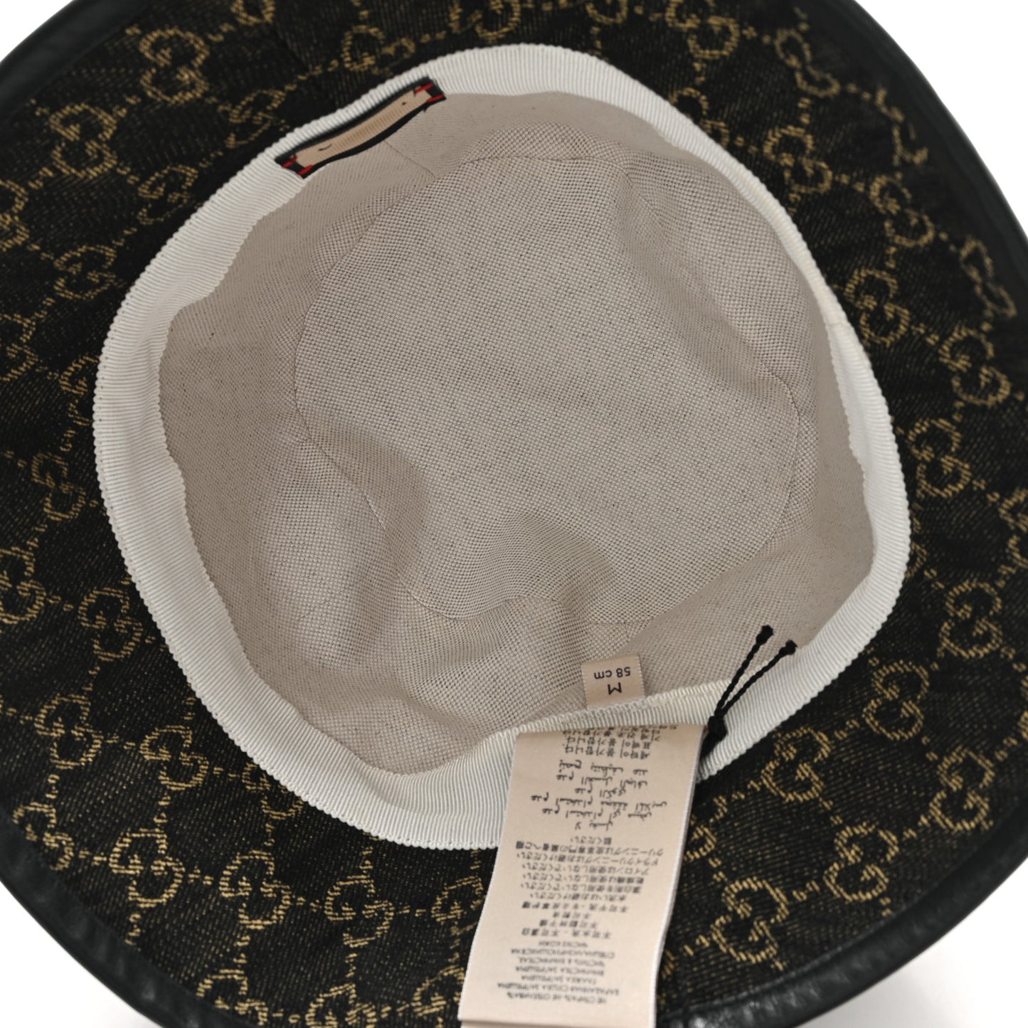 Jacquard Denim GG Monogram Oscar Bucket Hat M Black Ivory