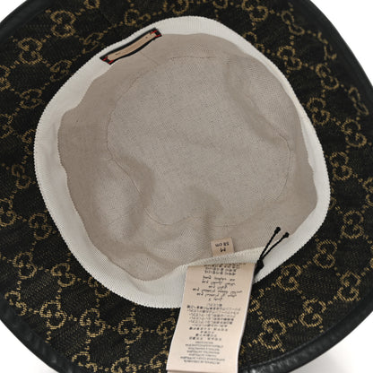 Gucci Jacquard Denim GG Monogram Oscar Bucket Hat M Black Ivory 7 of 10