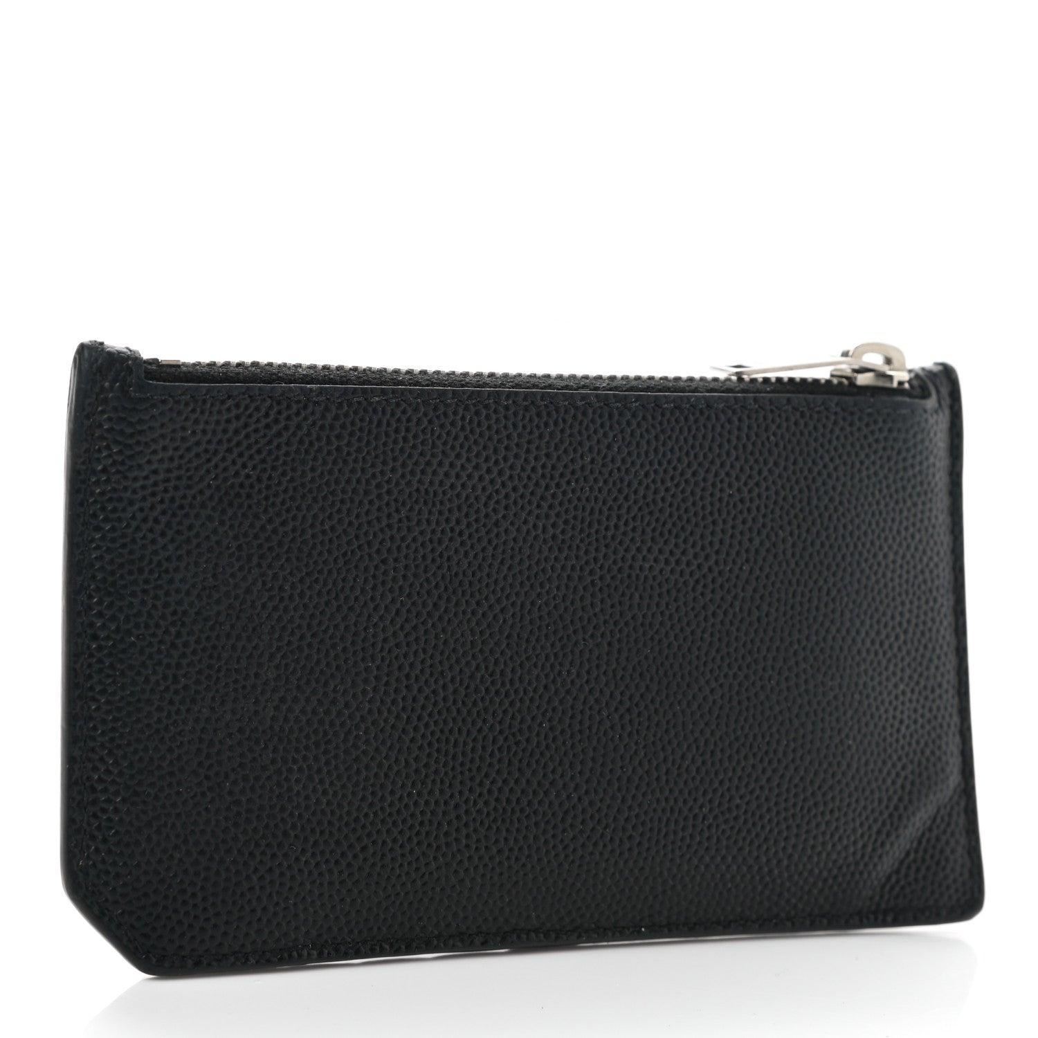 Saint Laurent Grained Calfskin 5 Fragments Zip Pouch Card Holder Black 3 of 9
