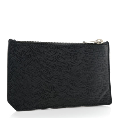 Saint Laurent Grained Calfskin 5 Fragments Zip Pouch Card Holder Black 3 of 9