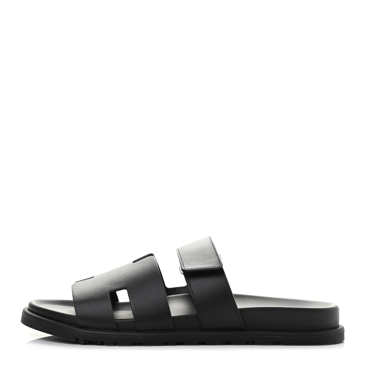 Hermes Calfskin Mens Chypre Sandals 42 Black 1 of 9