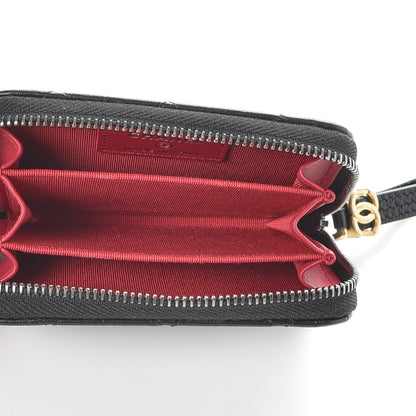 Chanel Aged Calfskin Quilted Gabrielle Zip Around Coin Purse Wallet Black 5 of 8