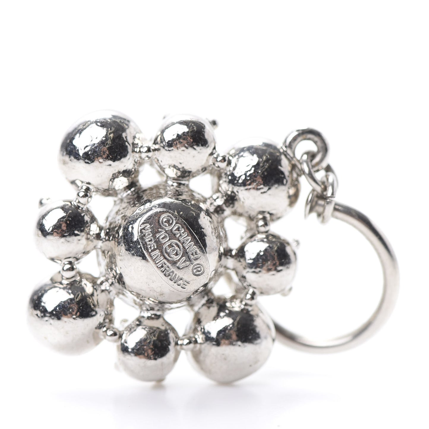 Crystal CC Dangle Earrings Silver