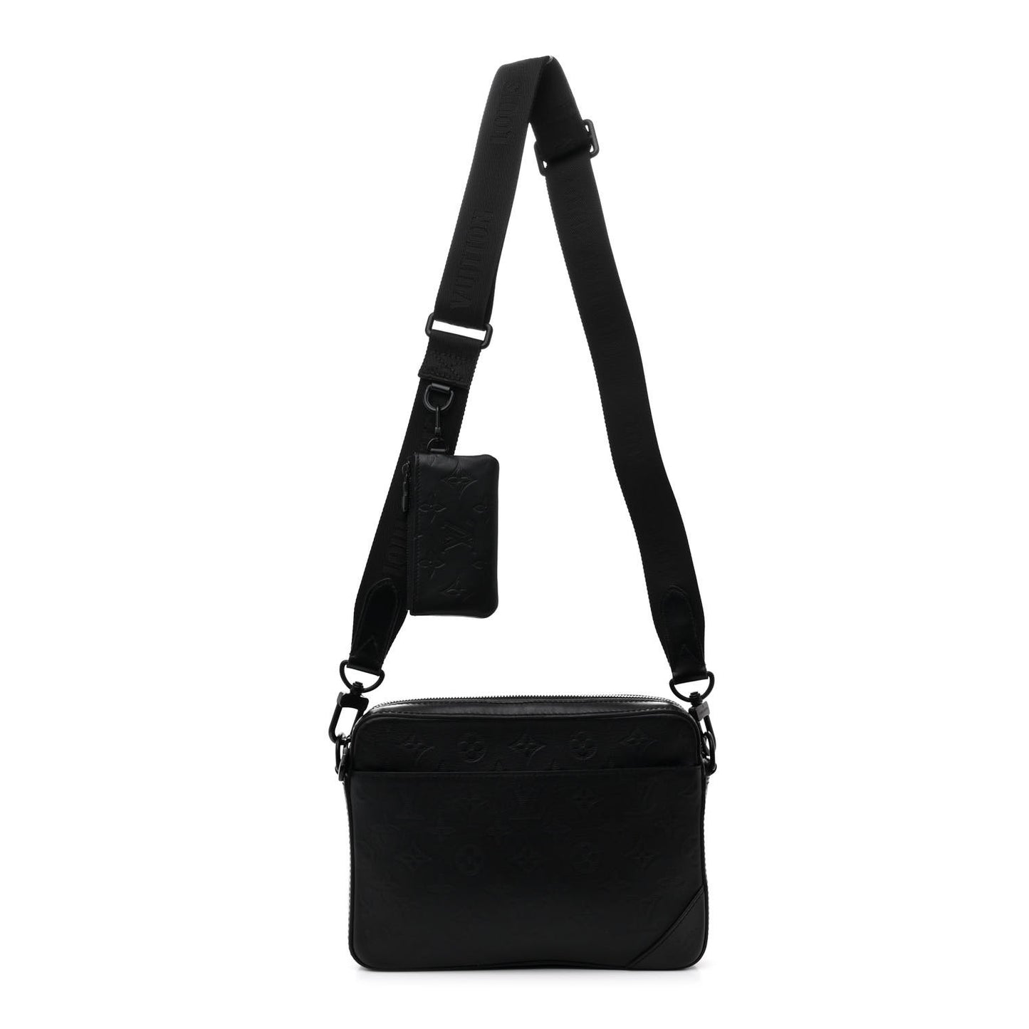 Calfskin Monogram Shadow Duo Messenger Black