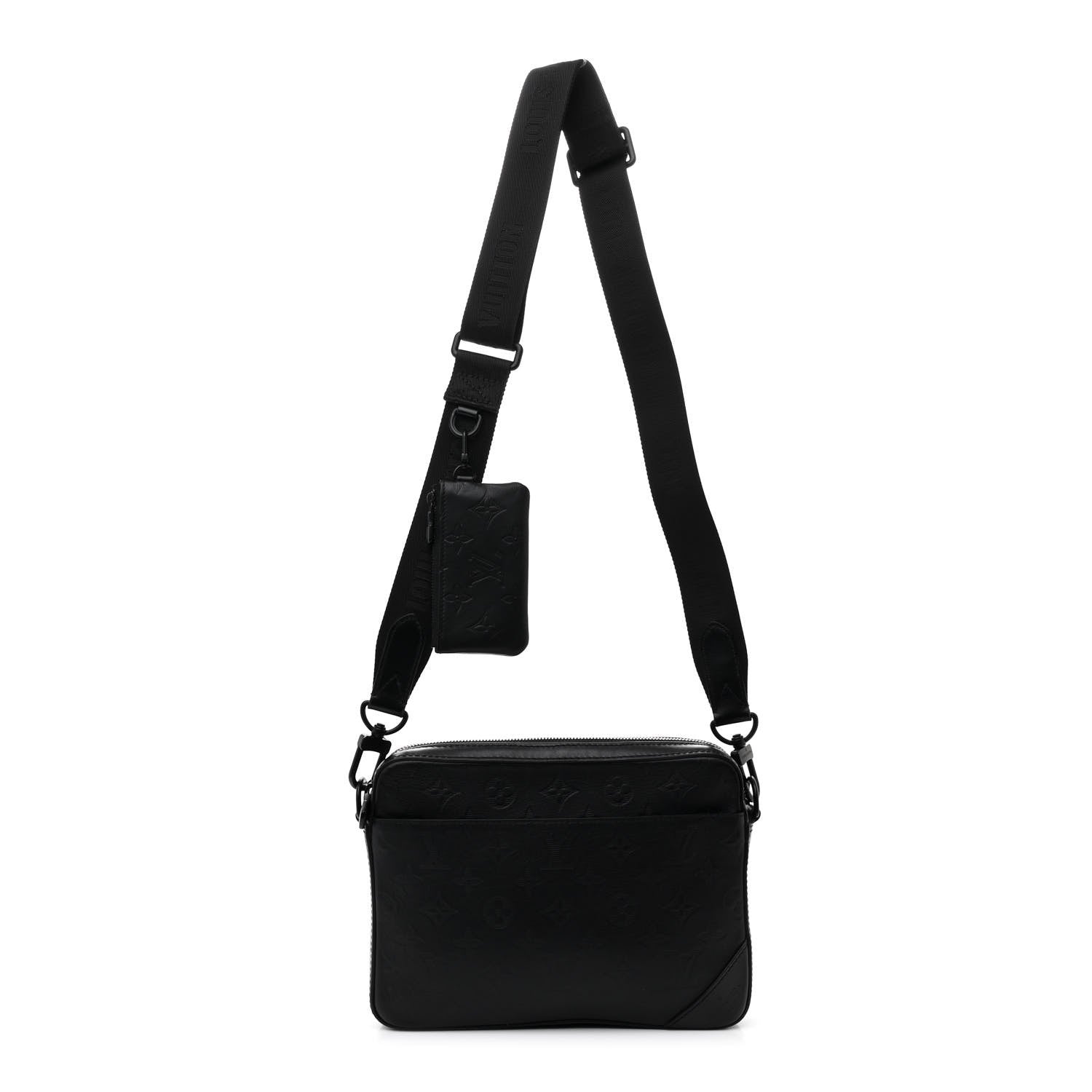 Louis Vuitton Calfskin Monogram Shadow Duo Messenger Black 1 of 10