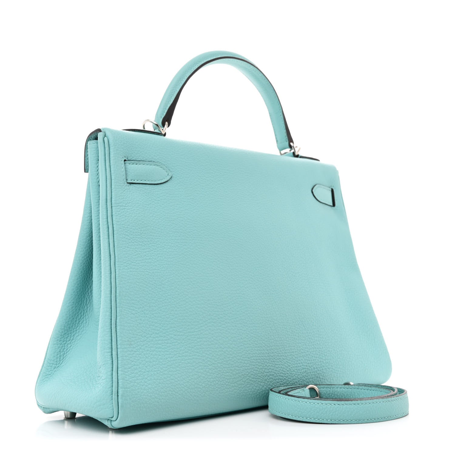 Hermes Togo Kelly Retourne 32 Bleu Atoll 3 of 10
