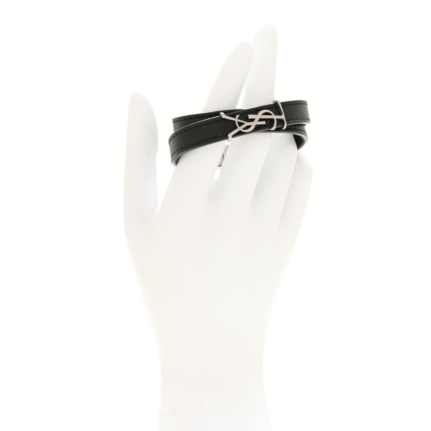 Calfskin Opyum Double Wrap Bracelet Black