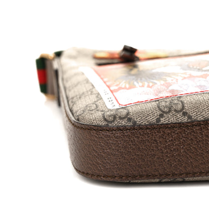 Gucci Soft GG Supreme Monogram Courrier Web Medium Flat Messenger Bag Beige New Acero Multicolor 8 of 9