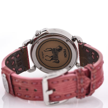 Fendi Stainless Steel Calfskin Diamond Mother of Pearl 37mm Selleria Quartz Watch Red 4 of 5