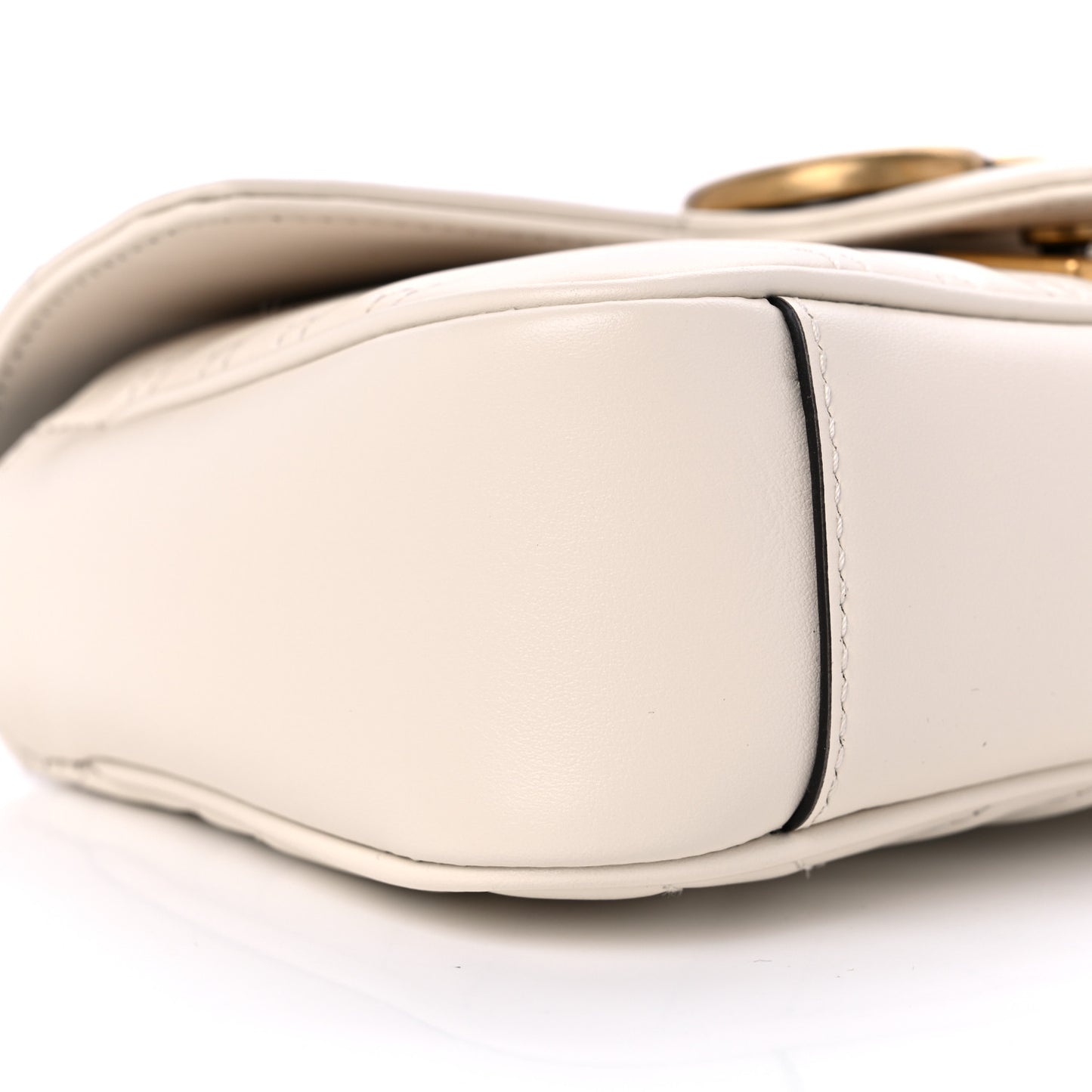 Calfskin Matelasse Mini GG Marmont Shoulder Bag White