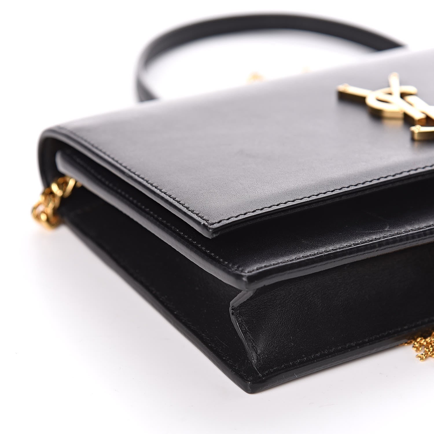 Saint Laurent Smooth Calfskin Classic Monogram Kate Tassel Chain Wallet Black 15 of 16