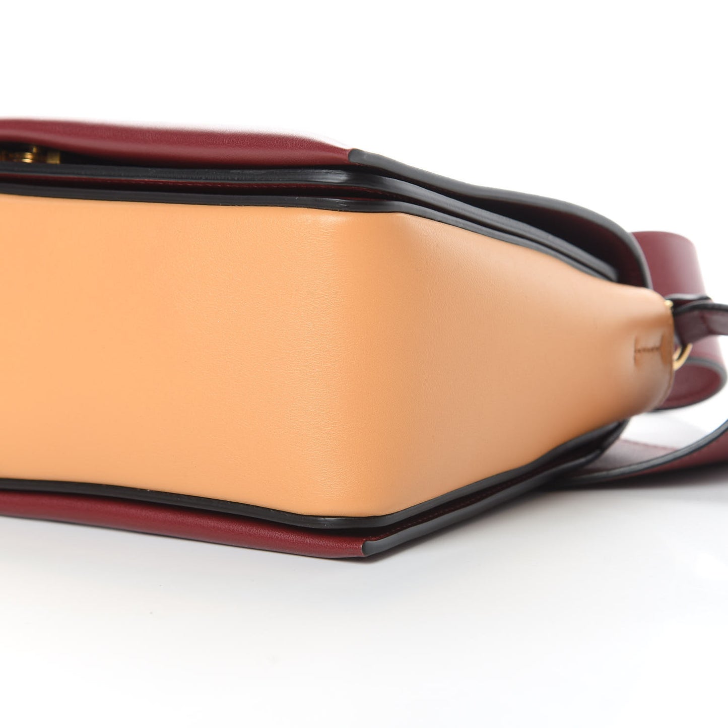 Shiny Smooth Calfskin Medium Frame Shoulder Bag Ruby Nude