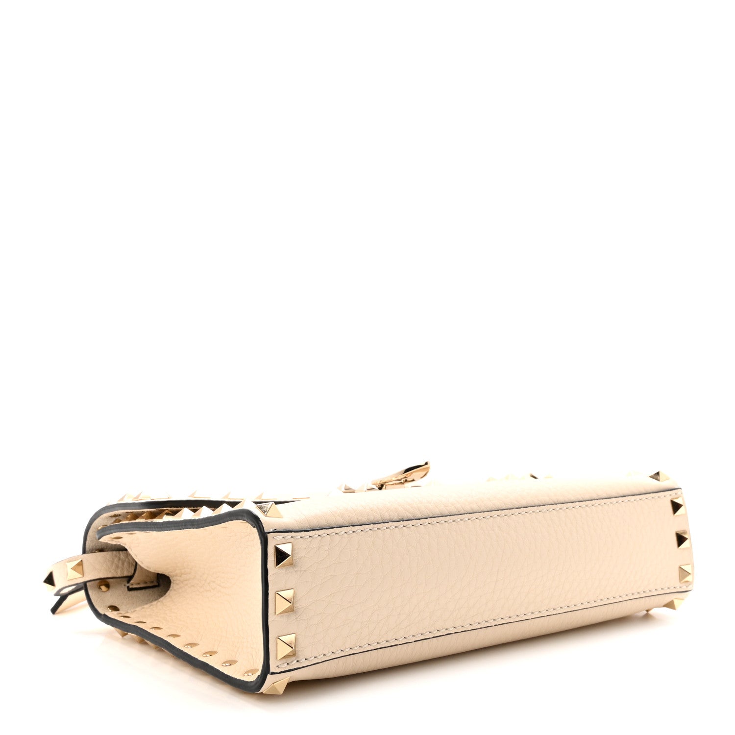 Valentino Garavani Pebbled Calfskin Medium Rockstud Flip Lock Crossbody Bag Light Ivory 4 of 9