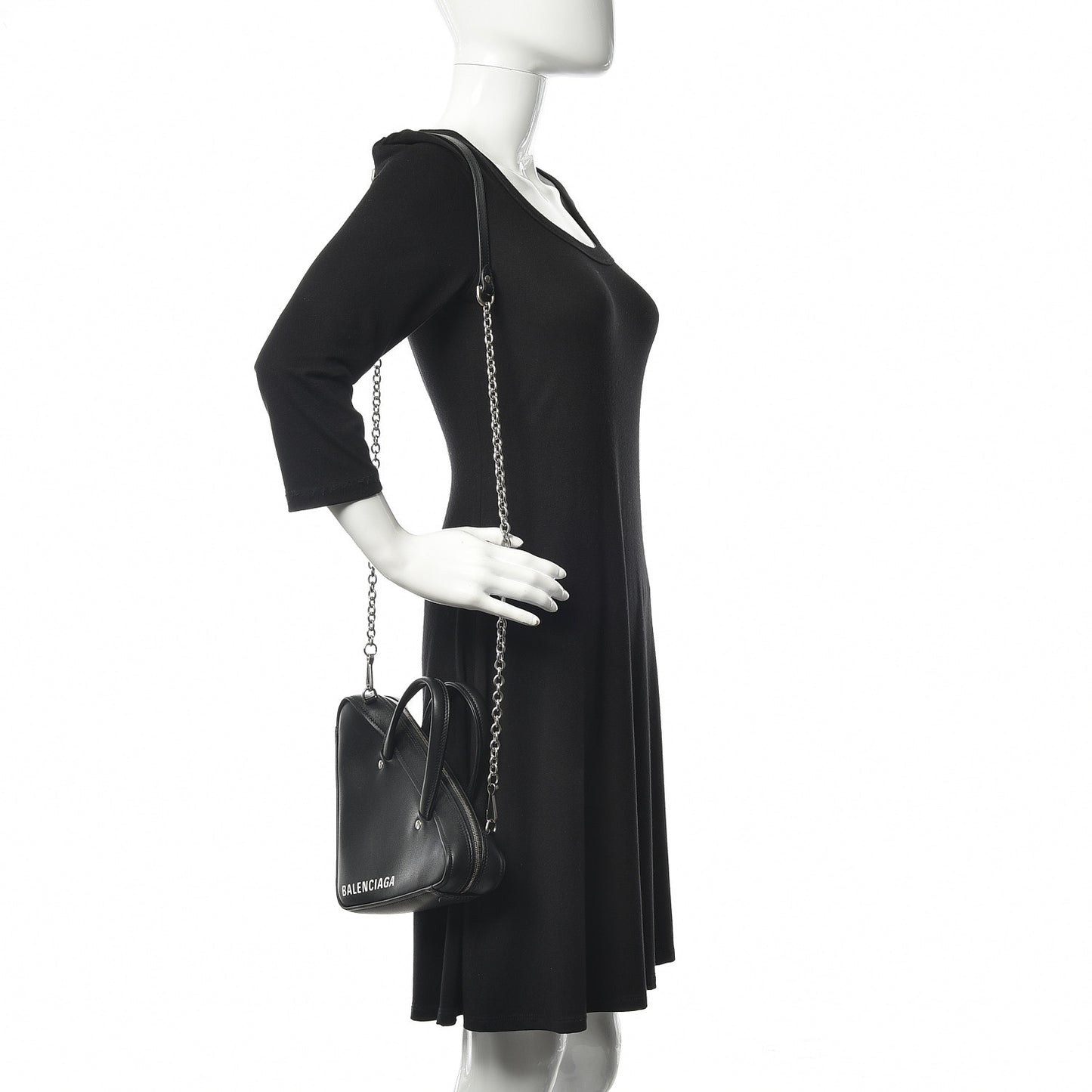 Calfskin XS Triangle Chain Duffle Black
