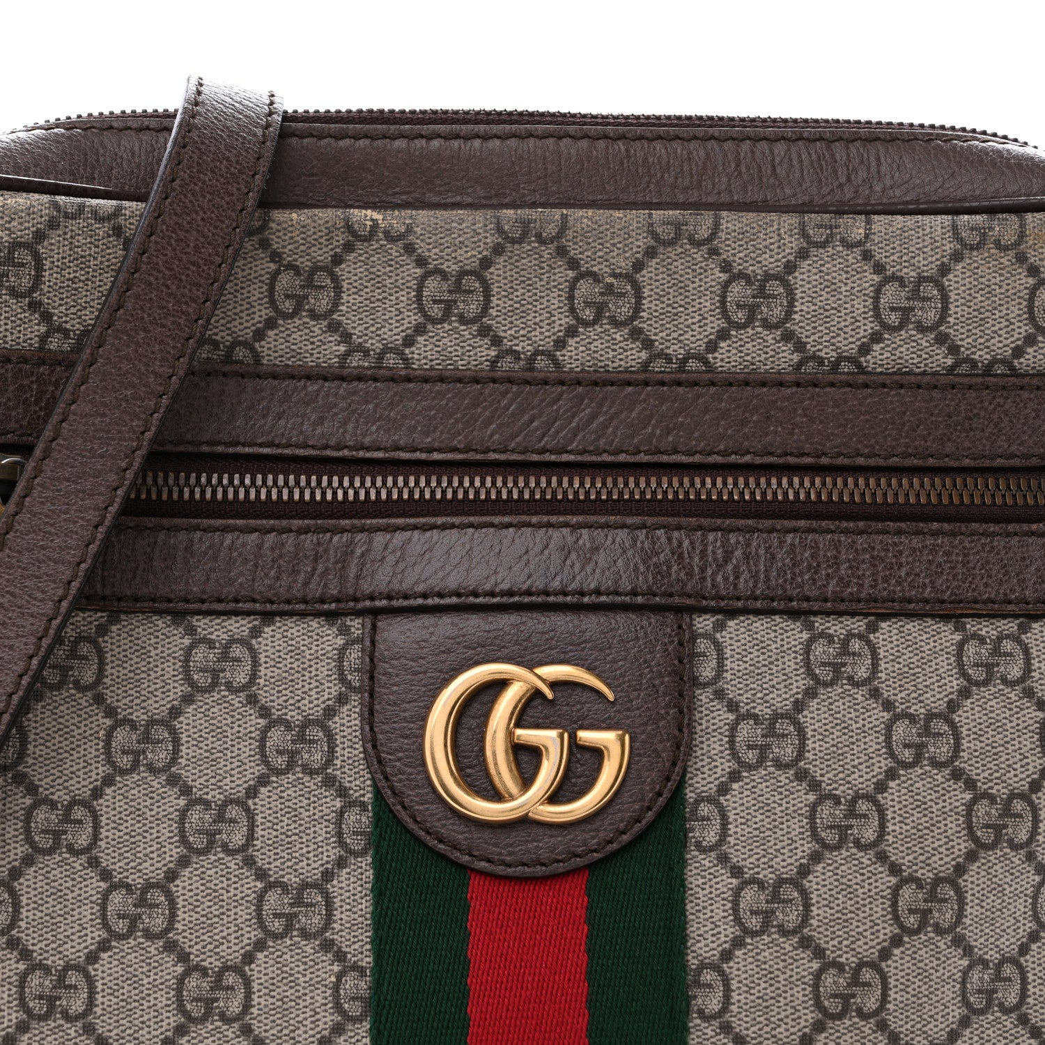 Gucci GG Supreme Monogram Web Medium Ophidia Messenger Bag Brown 8 of 13