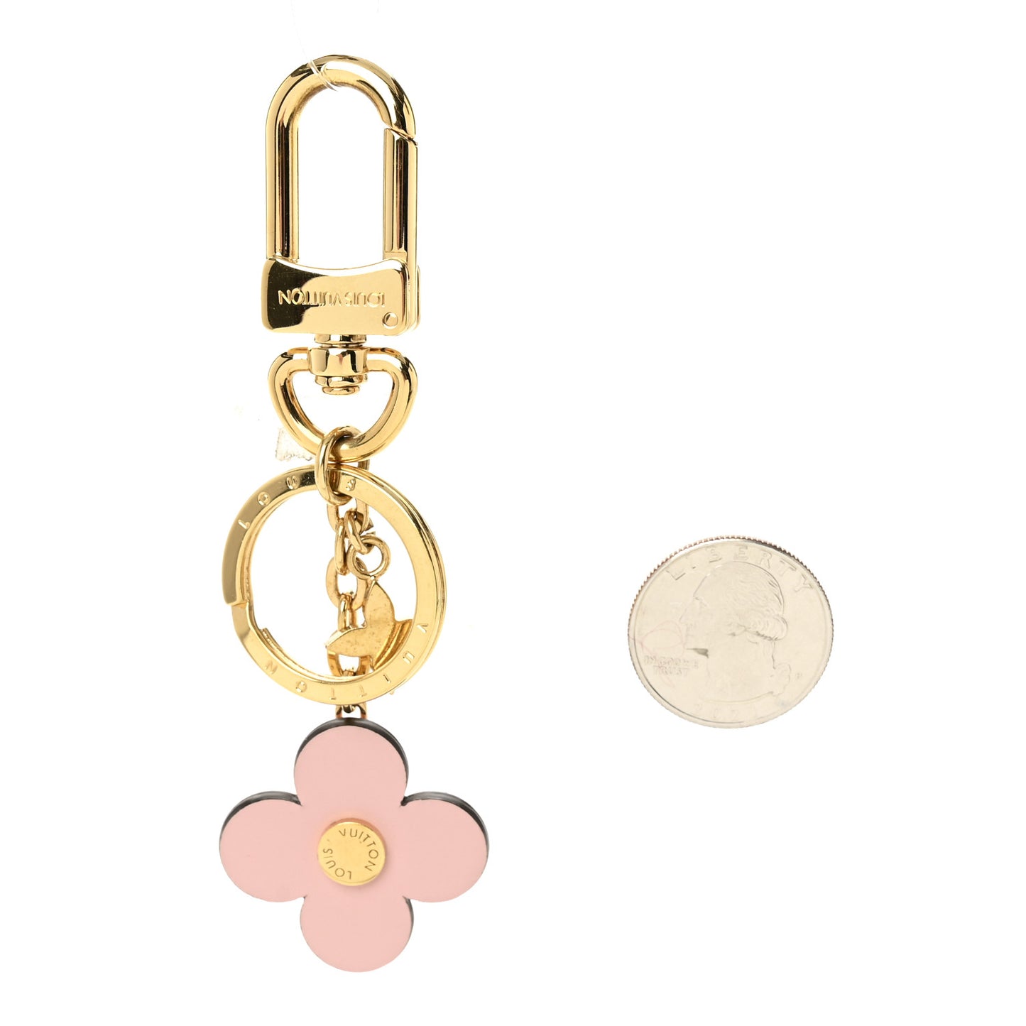 Monogram Blooming Flowers BB Bag Charm Key Holder Pink